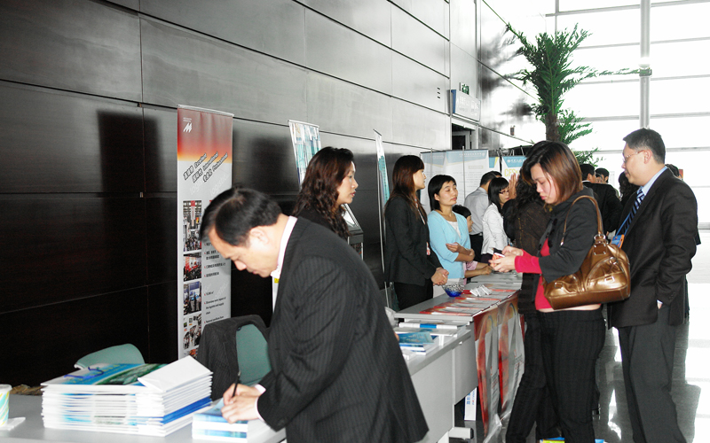 The attendees are looking for the business opportunity in the booth