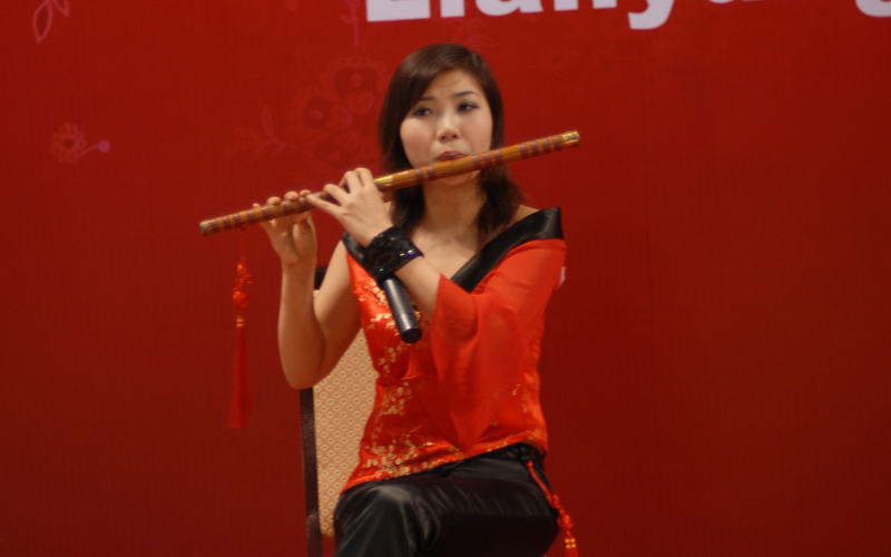 The traditional Chinese music performance in the banquet